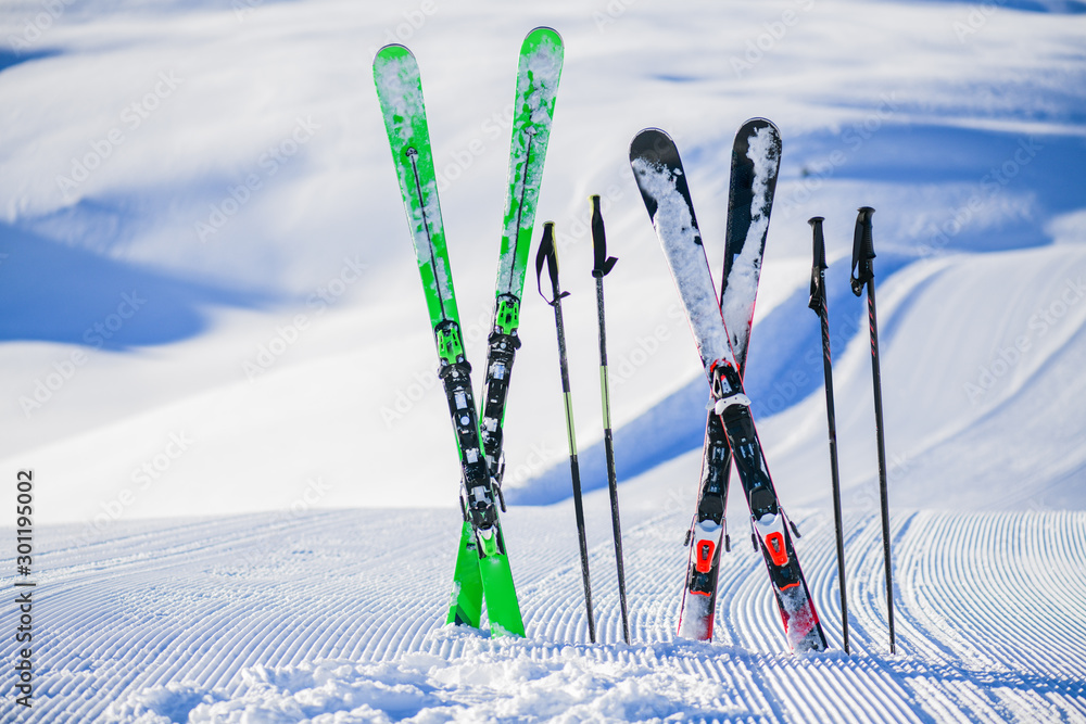 Image de ski croisé, piste de Chamonix